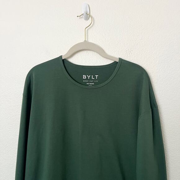 [BYLT] Green Drop Cut L/S Long Sleeve Signature Crew Neck T-Shirt Men's Size XL - Picture 4 of 11